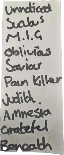Set List unknown date